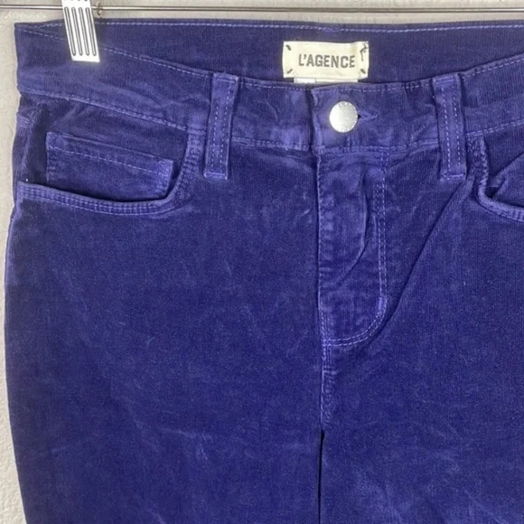 NWT L’Agence Sada High Rise Cropped Slim Jeans in Stargazer Purple Sz 26 - Picture 8 of 8